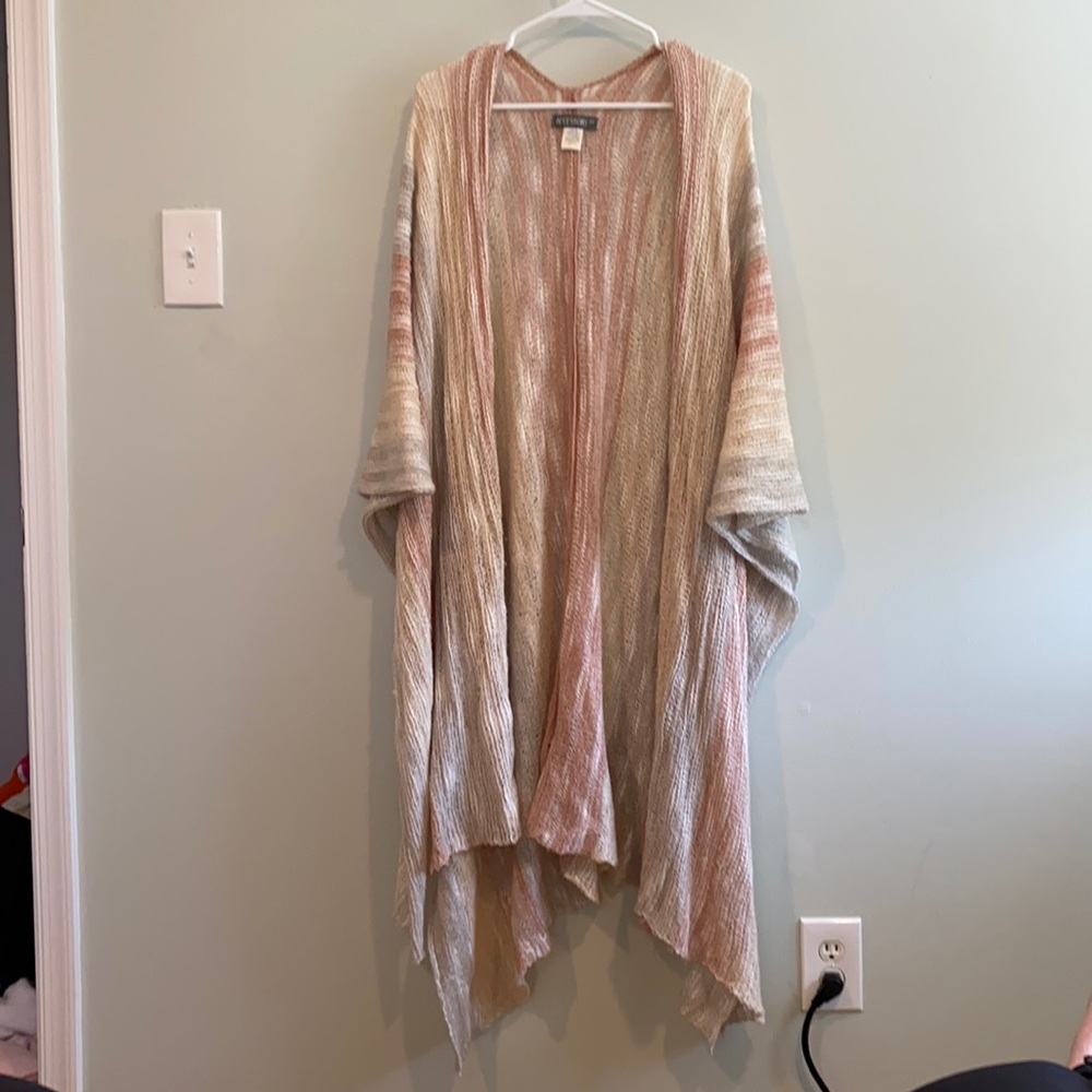 Pink knit cardigan/kimono